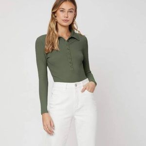 NWT rib knit collared shirt